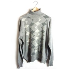 Maglione dolcevita grigio melange design optical - Ottime condizioni