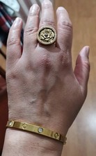 Anello in acciaio placcato oro