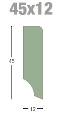 12mt battiscopa hdf 45x12mm - 12mt, in