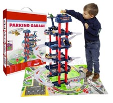 Mega Garage 4 piani set gioco garage e pista macchine per bambini con 3 veicoli