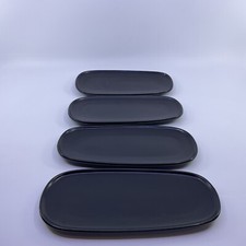 Alessi For Delta Vassoio Lungo Asiatico Nero Piatti/Suschi 8 1/4” X 3 3/4” Nuovo Set 4