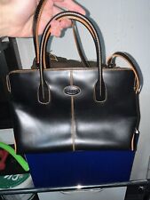 Borsa originale Tod's in pelle nera Inserti Color Bronzo. Mai Usata.