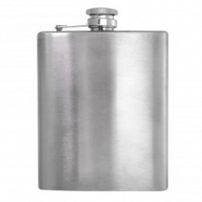 FIASCHETTA IN ACCIAIO INOX TAPPO ERMETICO WHISKY BORRACCIA TASCABILE 207 ML