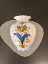 Vaso Ceramica  Caltagirone Dipinto A Mano Colorato Vintage
