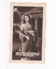 SANTINO HOLY CARD ANTICO PREGHIERA SANTA LUCIA VERGINE MARTIRE PREGHIERA 1932