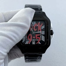 F*ck 9-5 Square Pilot Black | Art Dial | 3-Row-Link | 40mm | Zaffiro | Quarzo 