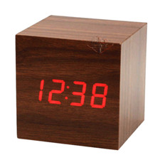 Sveglia cubo legno orologio - sveglia,