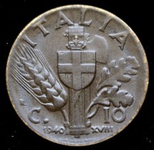 1940 R ITALY 10 CENTESIMI -