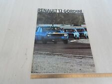 BROCHURE ORIGINALE RENAULT 12 GORDINI IN ITALIANO DEPLIANT PROSPEKT