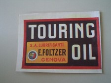 advertising Pubblicità 1926 OLIO TOURING OIL - EMILIO FOLTZER GENOVA
