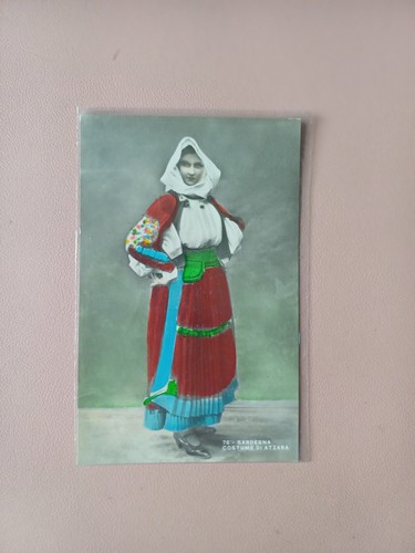 Cartolina costumi sardi - costumi,