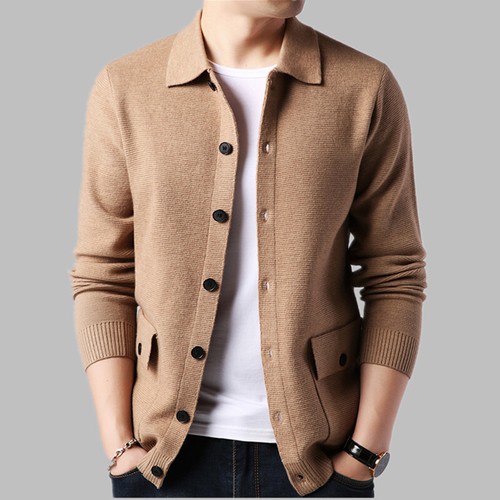 Cardigan uomo aderente maglia
