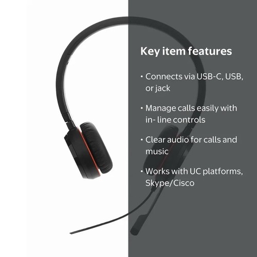 Jabra evolve2 stereo usb - evolve2, 20