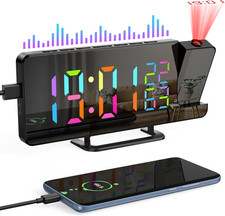 Radio Sveglia a Proiezione, Orologi a Proiezione 180° Sveglia Proiettore FM Con 