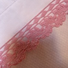 Merletto Di Pizzo Fatto A Mano Rosa Vintage  Eccellenti Condizioni -Leggi Bene-