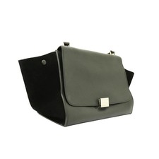 Borsa CELINE in pelle a trapezio e camoscio nero accessori argento 174683 usata