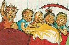 Cicogna invito fumetto con bambino alla simpatica culla adorabile piena di neonati bambini