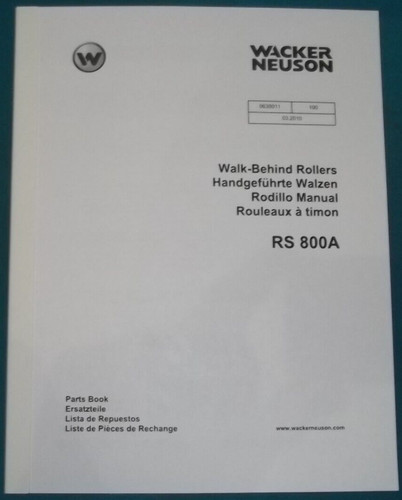Wacker neuson rs800a - wacker, manuale
