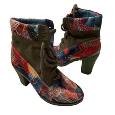 Disegual stivaletto tronchetto n 38 verde scarpe donna multicolore