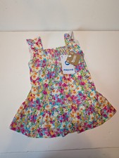 Abito Mayoral bambina floreale nuovo con etichette canotta smocking volant taglia 12M