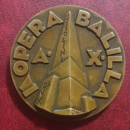 Medaglia opera balilla - medaglia,