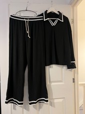 set completo donna cordino nero 2 pezzi taglia 12/14 nuovo