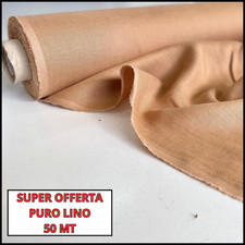 TESSUTO PURO LINO PER PATCHWORK ABBIGLIAMENTO AL METRO STOCK TESSUTI MARRONE