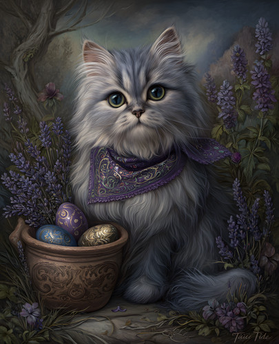 Sciarpa gatto grigio viola - in,