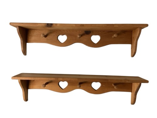 Due mensole vintage legno - 32",