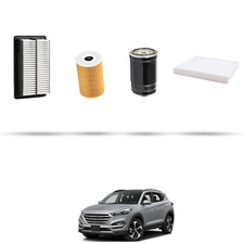 HOFFCAR Kit tagliando - 4 filtri per Hyundai Tucson II 1.7 CRDi 85kw dal 2015