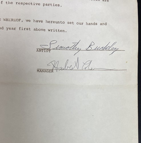 Tim buckley contratto - tim,