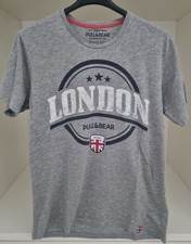 Maglia uomo manica corta Pull&Bear taglia M grigia cotone t shirt Pull and Bear