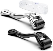 2pz Dermaroller per Pelle/Barba,GeeRic 1.5mm Derma Roller+Custodia 540 Aghi Rull