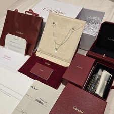 Confezione Collana Catena Cartier Oro Bianco 18k - Come Nuova - Set Completo