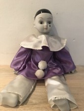 ⸻Grande Bambola Pierrot Antica in Porcellana – Da Collezione