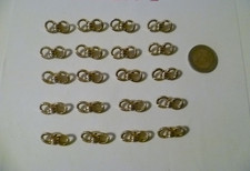 20 BOTTONI DOPPIO ANELLO PLASTICA ORO 1 X 2,2 CM VINTAGE CAMICIA ABITO SARTORIA