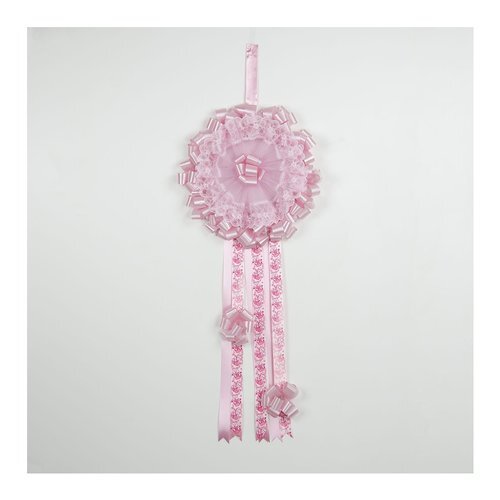 Fiocco nascita rosa coccarda - nascita,