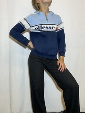 Ellesse maglione mezza zip maglione zip blu felpa con cappuccio taglia 12/13 S