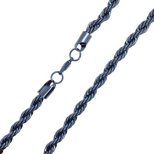 Collana catena corda blu - , scuro