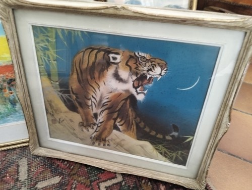 Tigre dipinta tempera - tempera, arte