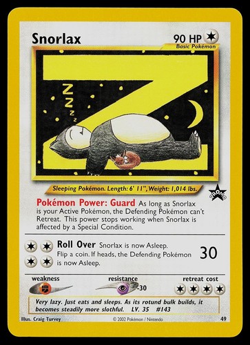 Carta pokemon promo snorlax - pokemon,