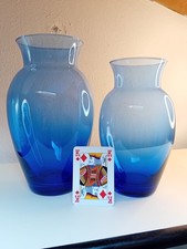 Coppia vasi in vetro blu