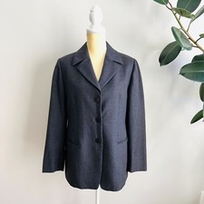 Giacca blazer lana Giorgio Armani Le Collezioni taglia 12 grigio nero bottoni