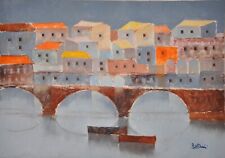 Quadro Tela Olio  Bettarini Lido dipinto olio + cornice 70x100 