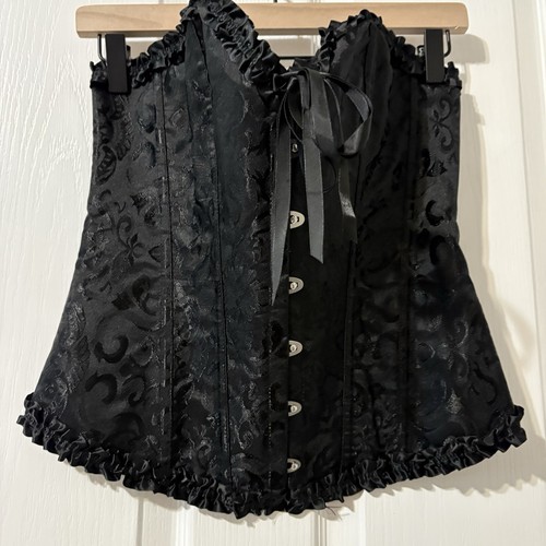 Corsetto broccato nero bustier