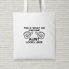 What An Awesome Aunt Looks Like Tote Bag Divertente Musica Scherzo Regalo Compleanno 