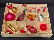 Antiche 14 Palle  Di Natale  Vetro Soffiato addobbi natalizi Scatola Originale