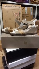 Women white and begie - begie, wedge