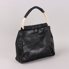 Borsa Furla Vintage in Pelle Nera con Manici in Corda