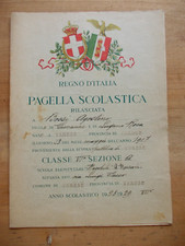 PAGELLA SCOLASTICA REGNO